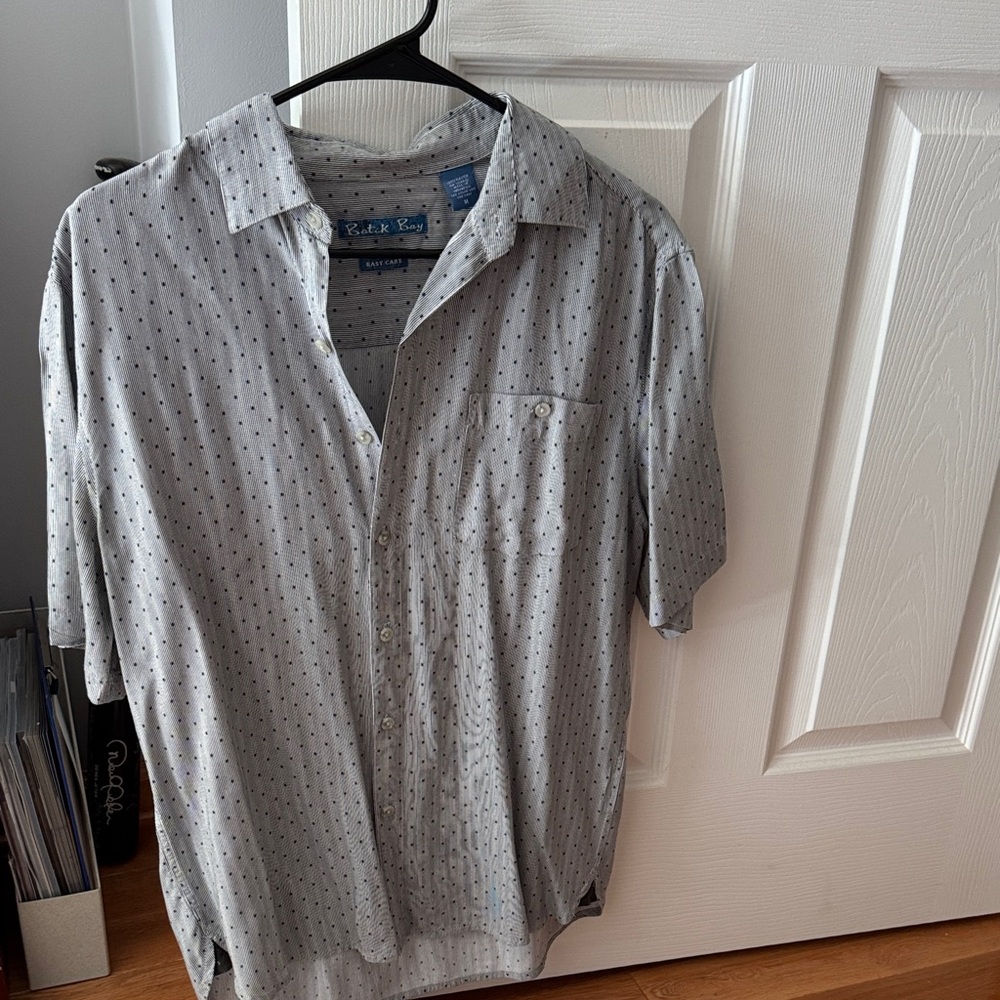Men’s Grey Button Down Shirt, short sleeve